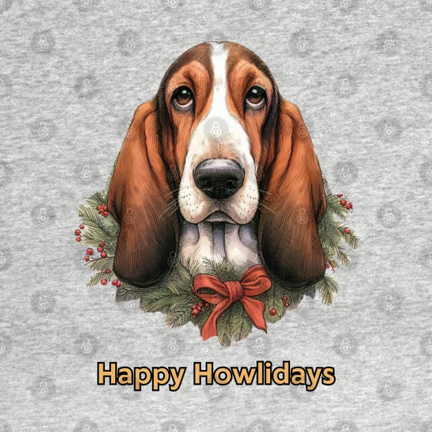 Happy Howlidays - Basset Hound by ZogDog Pro